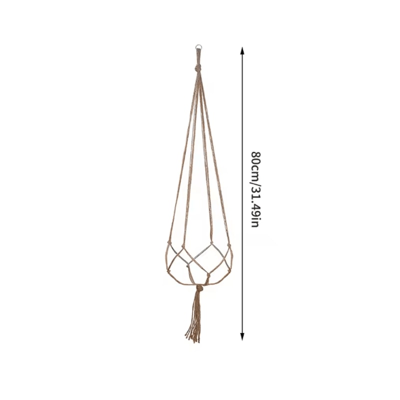 Hand Woven Hanging Plant Holder Cotton Rope Flower Pot Hanger 5