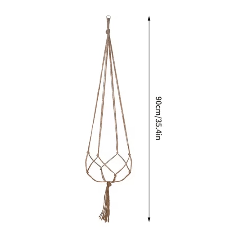 Hand Woven Hanging Plant Holder Cotton Rope Flower Pot Hanger 6