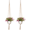 Hand Woven Hanging Plant Holder Cotton Rope Flower Pot Hanger 7
