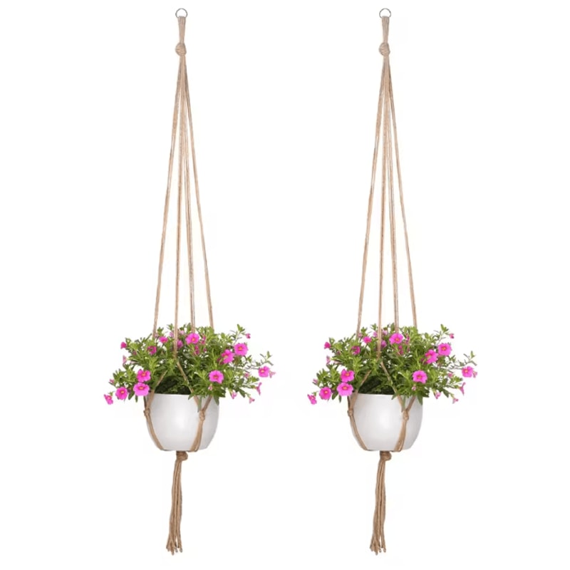 Hand Woven Hanging Plant Holder Cotton Rope Flower Pot Hanger 7