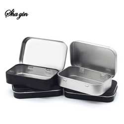 mini metal tin storage box hinged small organizer container