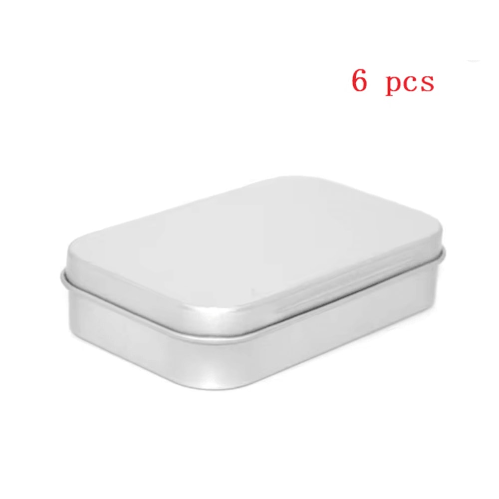 Mini Metal Tin Storage Box Hinged Small Organizer Container 8