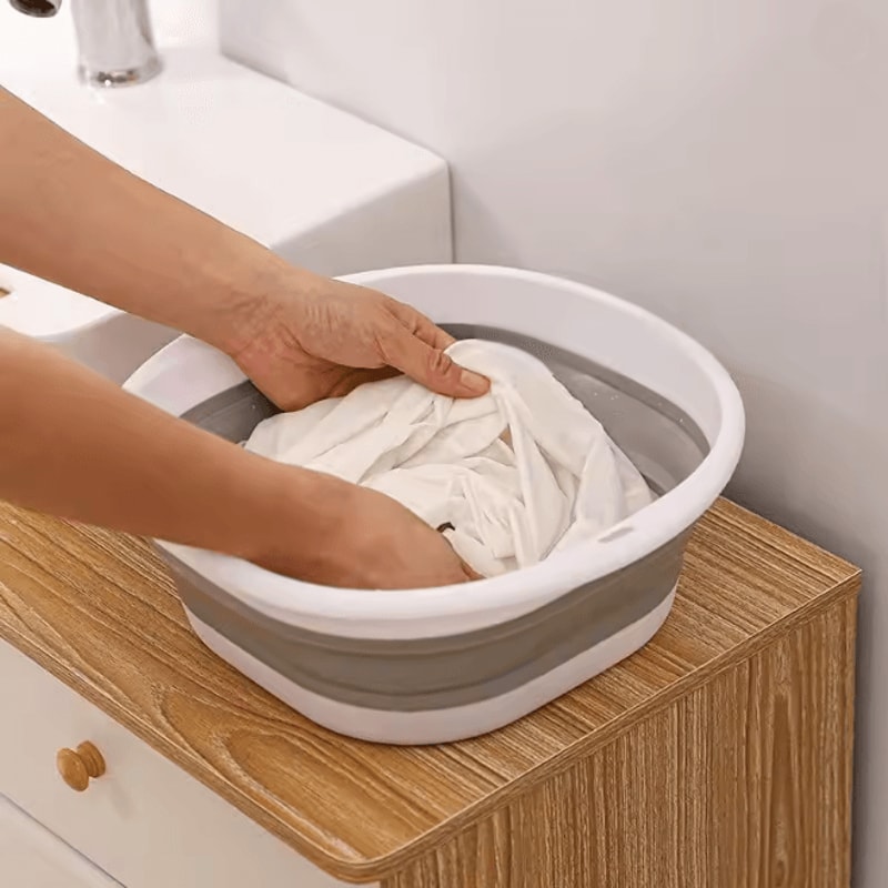 Foldable Portable Wash Basin Large Collapsible Laundry And Kitchen Bowl 0