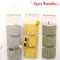 Three Pocket Hanging Wall Storage Organizer Cotton Linen Bag 5