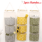 Three Pocket Hanging Wall Storage Organizer Cotton Linen Bag 5