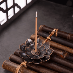lotus alloy incense burner stick holder decorative censer plate