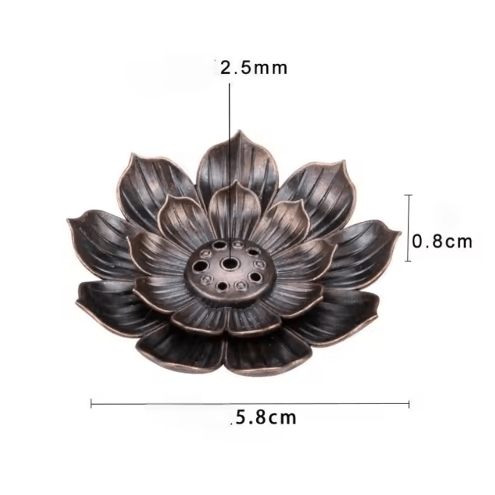 Lotus Alloy Incense Burner Stick Holder Decorative Censer Plate 4