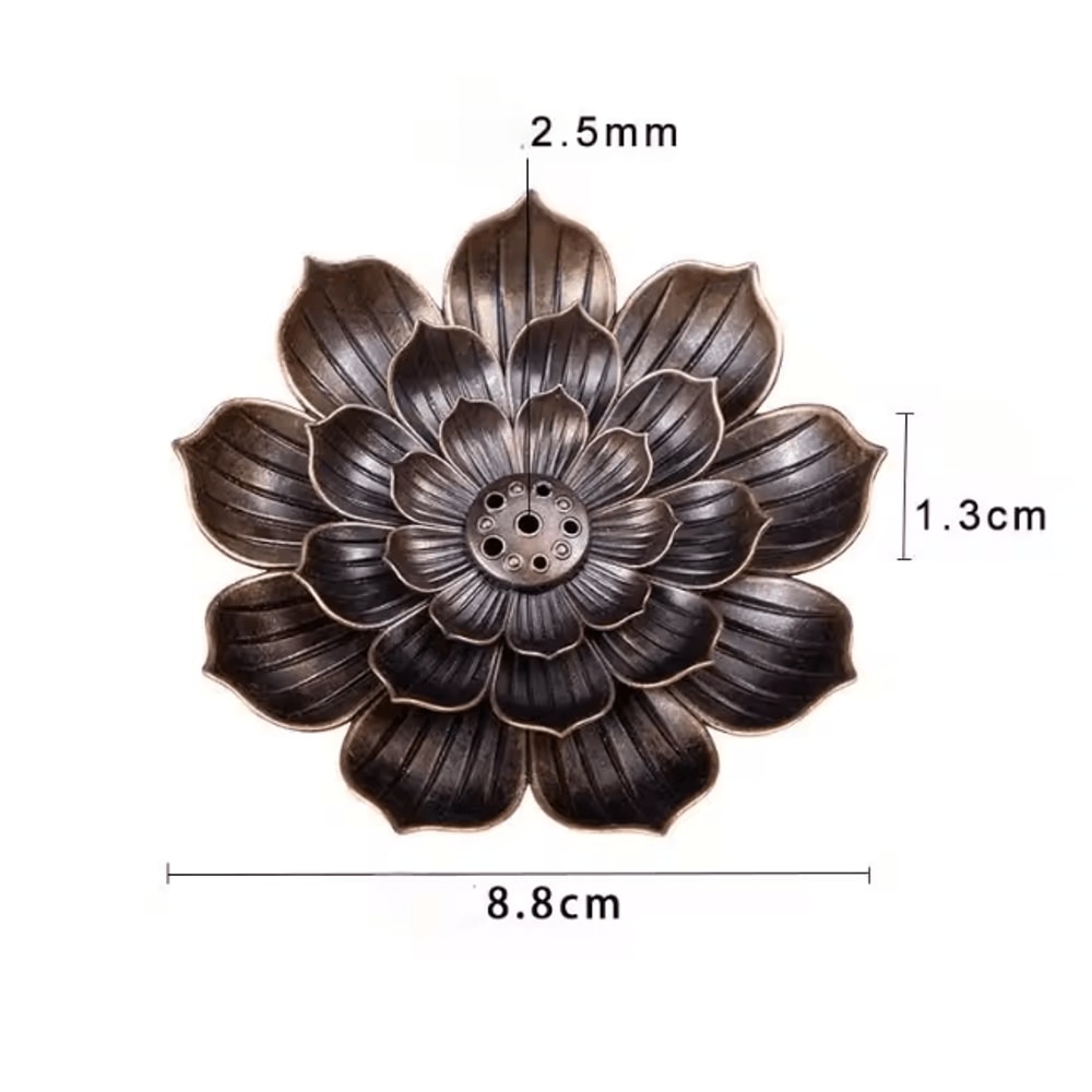Lotus Alloy Incense Burner Stick Holder Decorative Censer Plate 5