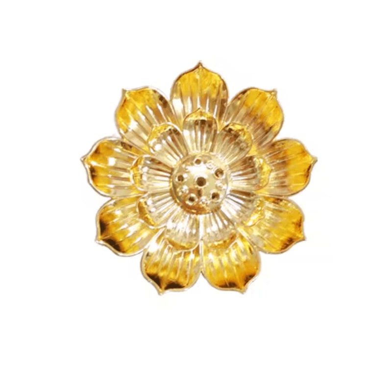 Lotus Alloy Incense Burner Stick Holder Decorative Censer Plate 6