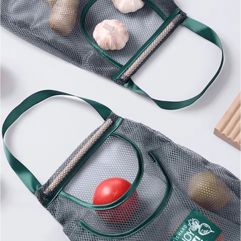 Hanging Vegetable Storage Bag Kitchen Wall Fruit And Garlic Organizer 3