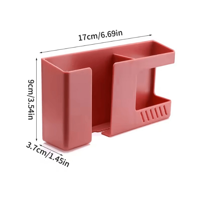 Wall Mounted Remote Control Holder Phone Charging Storage Box Organizer 6