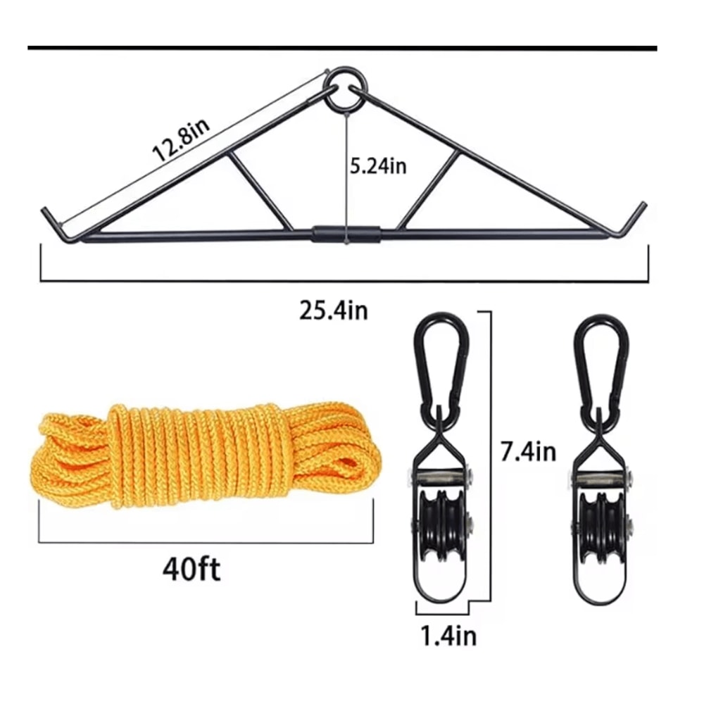 Heavy Duty Deer Hoist Pulley System Hunting Game Lifting Kit 5