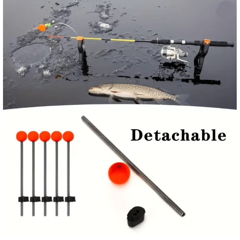 Winter Ice Fishing Rod Tip Indicator Spring Bite Detector Set 0