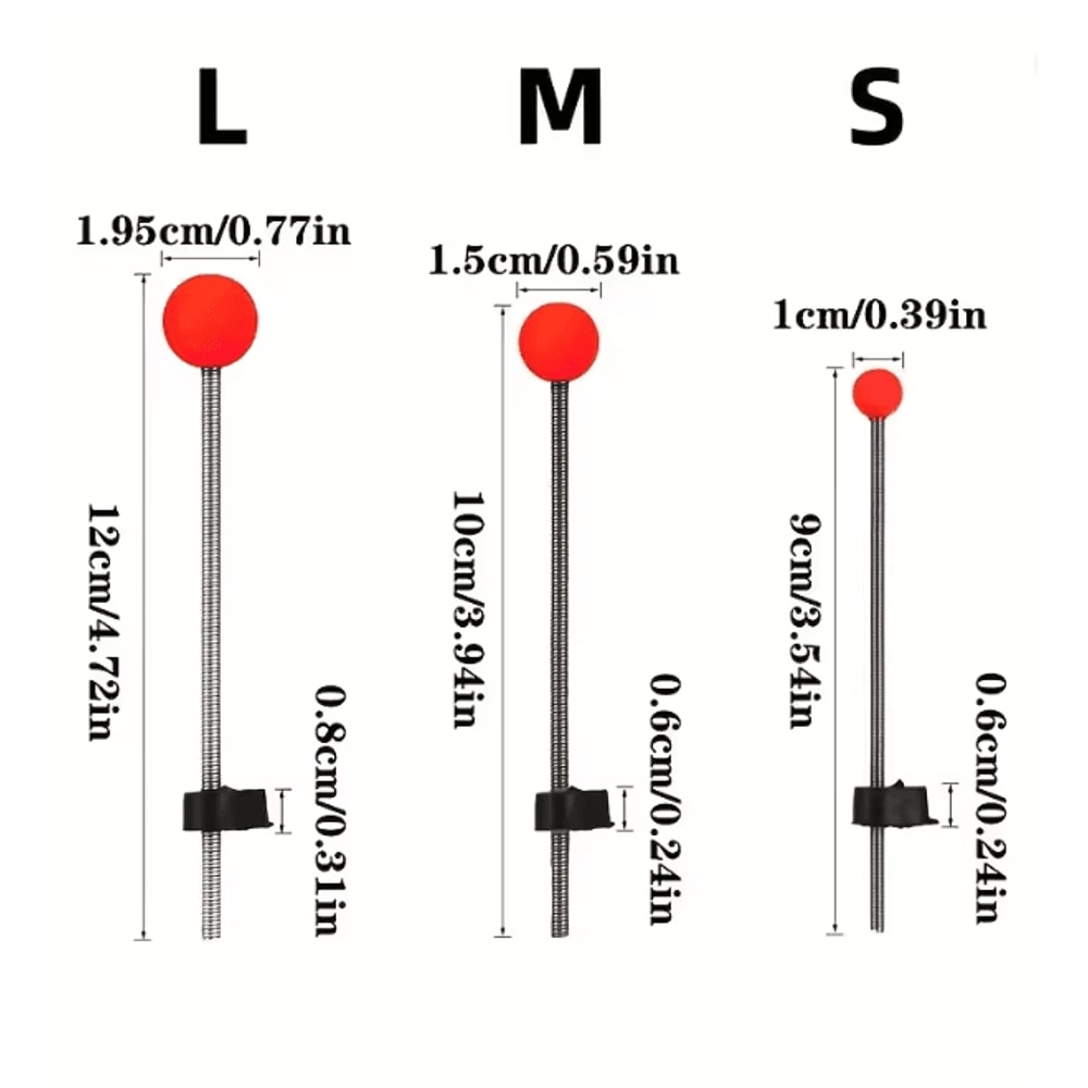 Winter Ice Fishing Rod Tip Indicator Spring Bite Detector Set 3