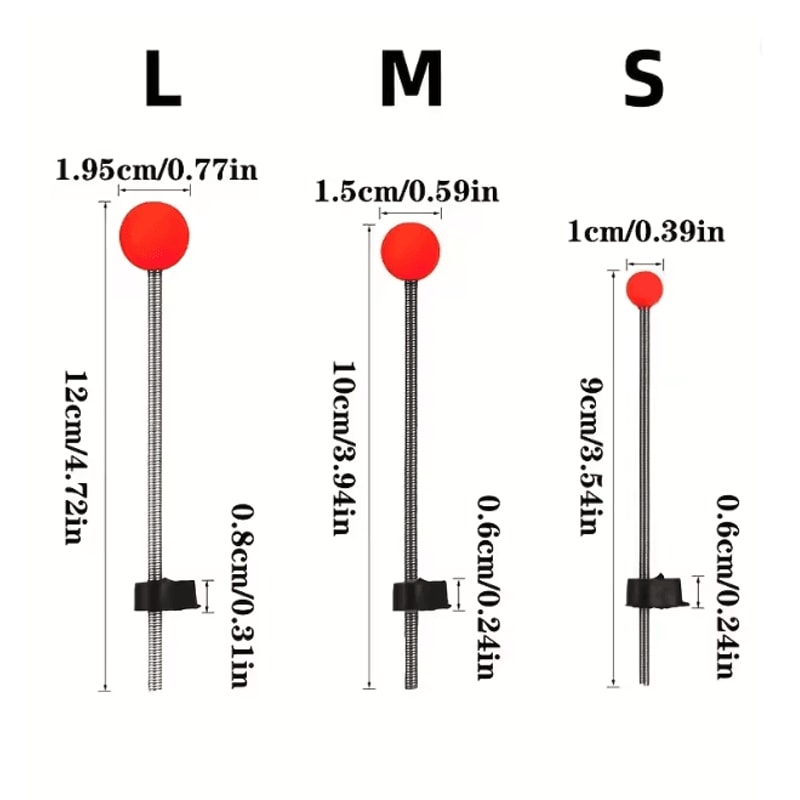 Winter Ice Fishing Rod Tip Indicator Spring Bite Detector Set 3
