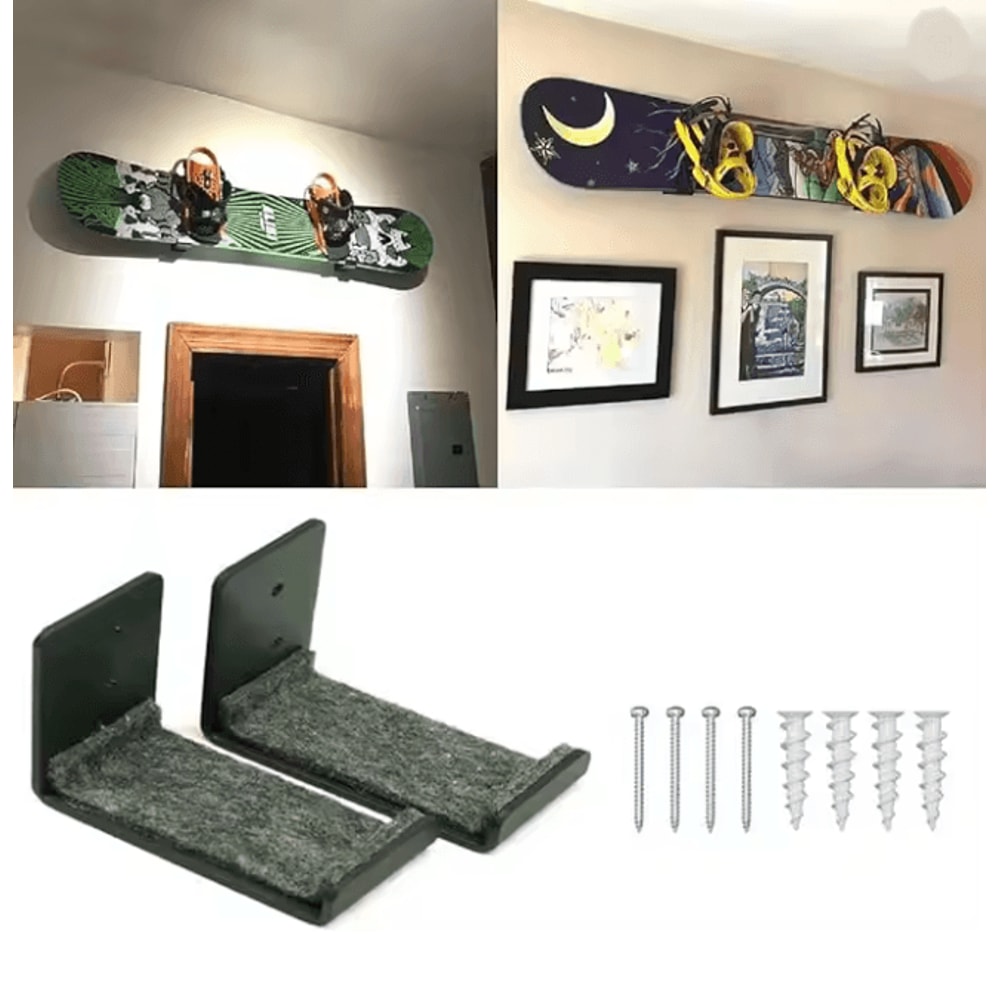 Matte Black Snowboard Wall Rack Ski Board Mount Holder Stand 1