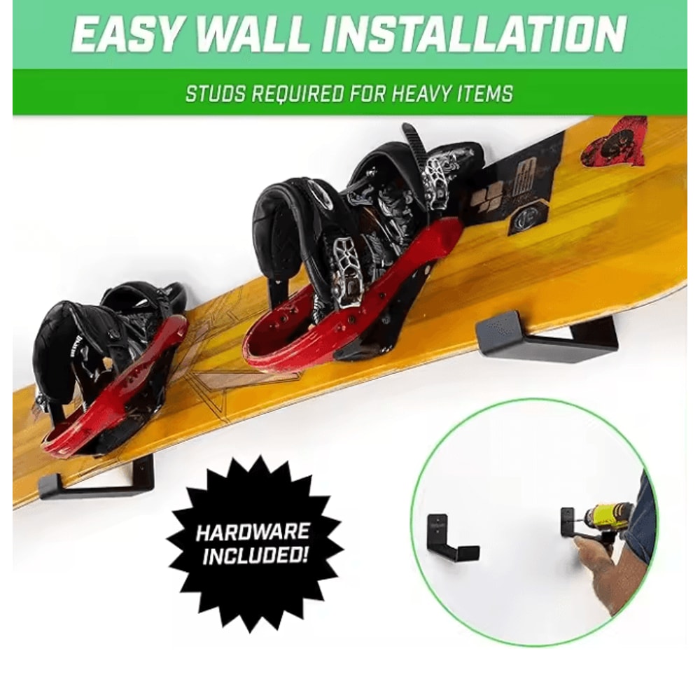 Matte Black Snowboard Wall Rack Ski Board Mount Holder Stand 2