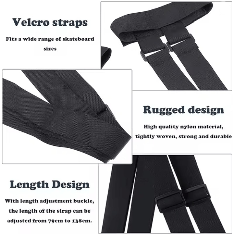 Adjustable Skateboard Shoulder Carrier Strap Compact Board Carry Belt 3