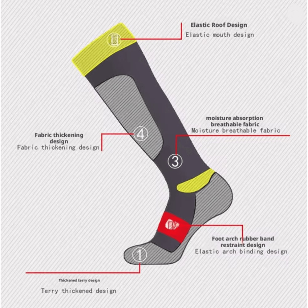 Thermal Knee High Skiing Socks Warm Snowboarding Cold Weather Socks 2