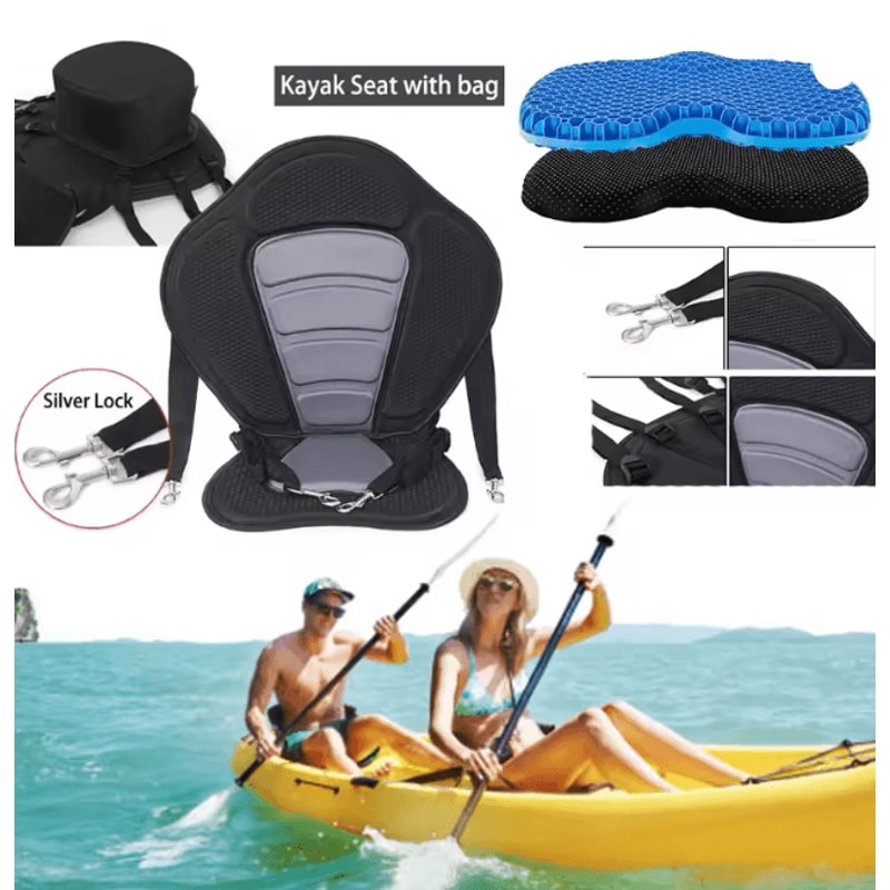 Adjustable Padded Kayak Seat With Backrest And Detachable Storage Bag 0