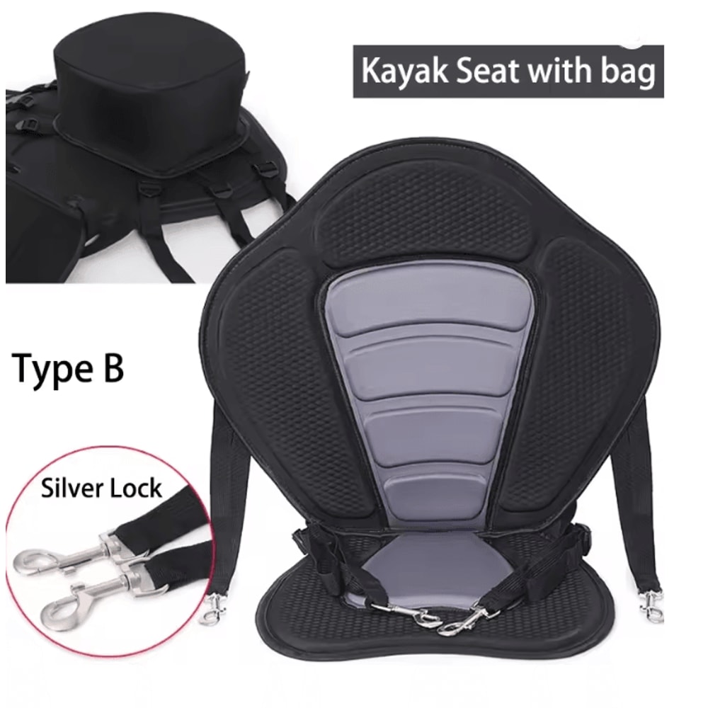 Adjustable Padded Kayak Seat With Backrest And Detachable Storage Bag 8