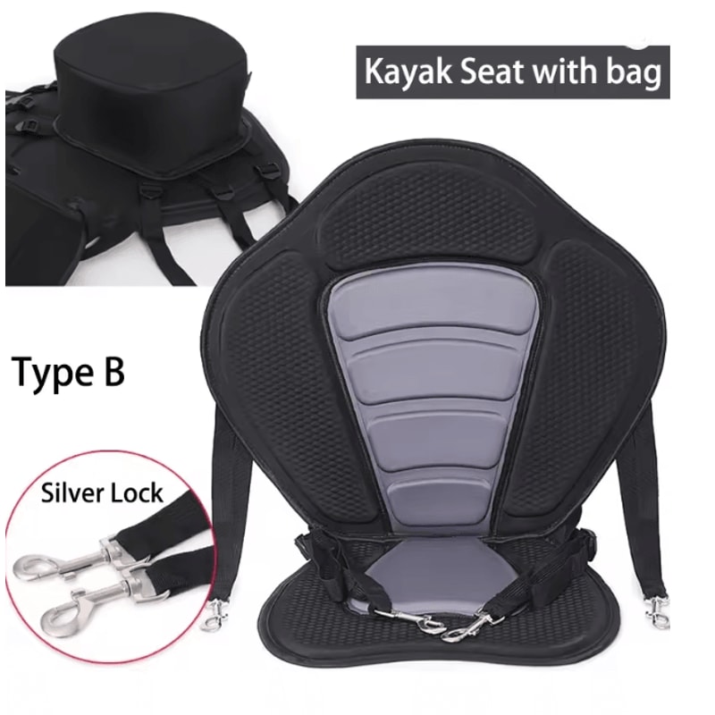 Adjustable Padded Kayak Seat With Backrest And Detachable Storage Bag 8