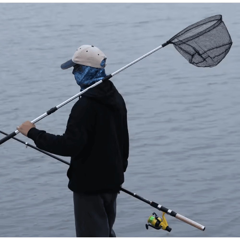 Telescopic Fishing Net Aluminum Alloy Folding Landing Net With Rubber Handle 3