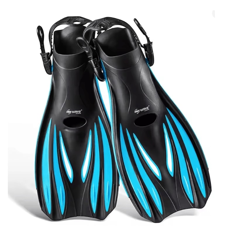 Adjustable Short Swimming Fins Open Heel Snorkeling And Dive Training Flippers 4