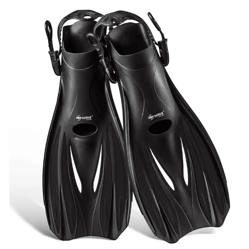 Adjustable Short Swimming Fins Open Heel Snorkeling And Dive Training Flippers 5