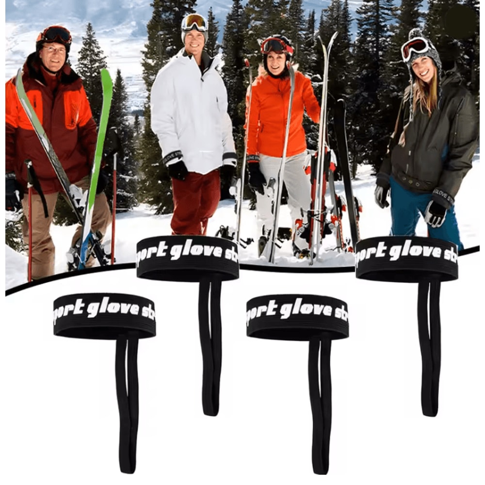 SecureGrip Ski Glove Safety Straps Elastic Wrist Leash For Winter Sports 0