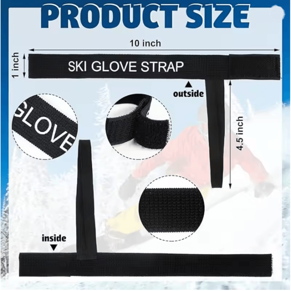 SecureGrip Ski Glove Safety Straps Elastic Wrist Leash For Winter Sports 1
