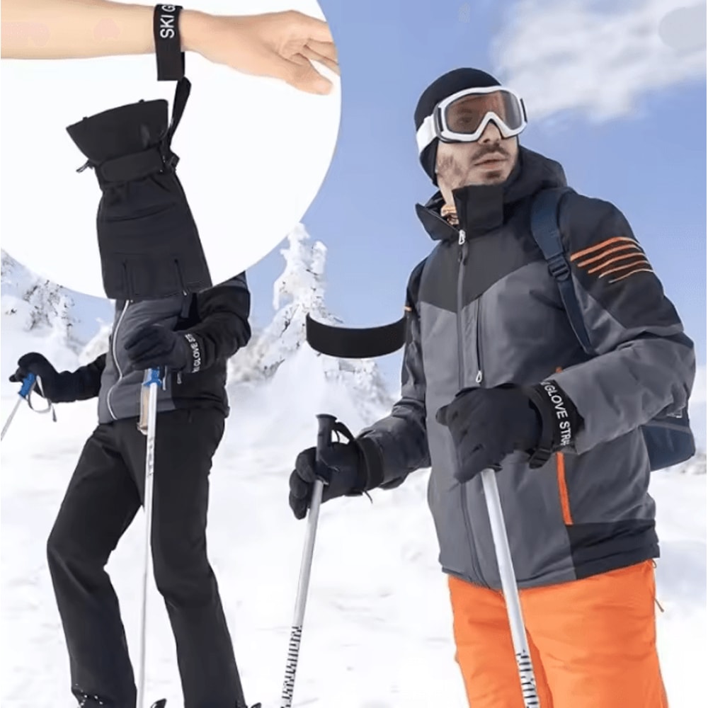 SecureGrip Ski Glove Safety Straps Elastic Wrist Leash For Winter Sports 3
