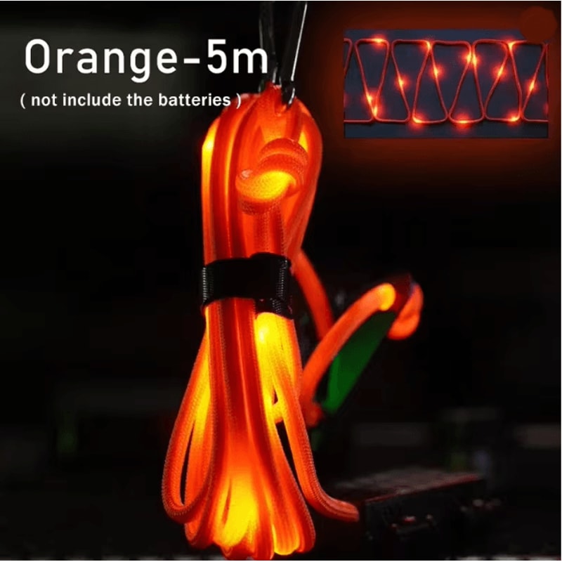 Camping Tent Rope LED Light Waterproof Outdoor Guy Line Safety Lighting 11