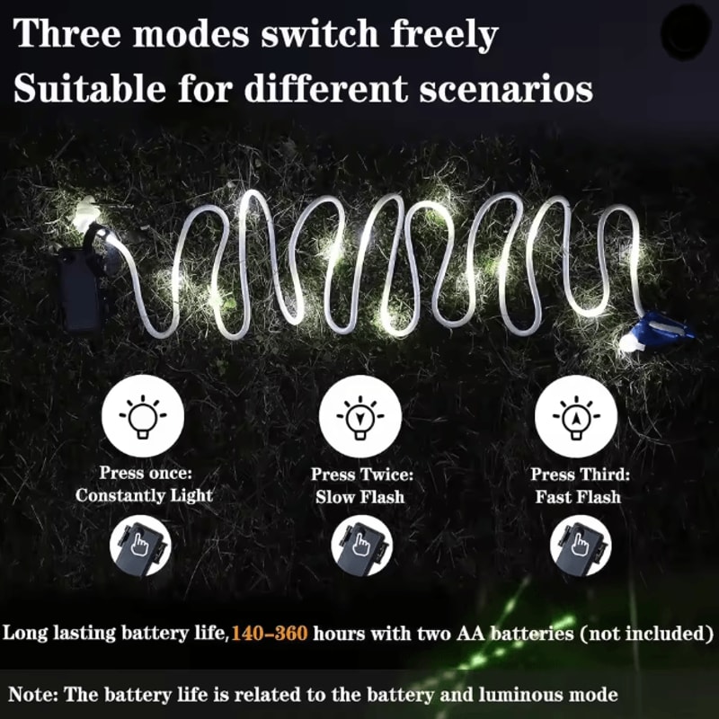 Camping Tent Rope LED Light Waterproof Outdoor Guy Line Safety Lighting 2