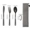 Stainless Steel Camping Cutlery Set Portable Spoon Fork Knife With Storage Bag 9