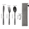 Stainless Steel Camping Cutlery Set Portable Spoon Fork Knife With Storage Bag 9