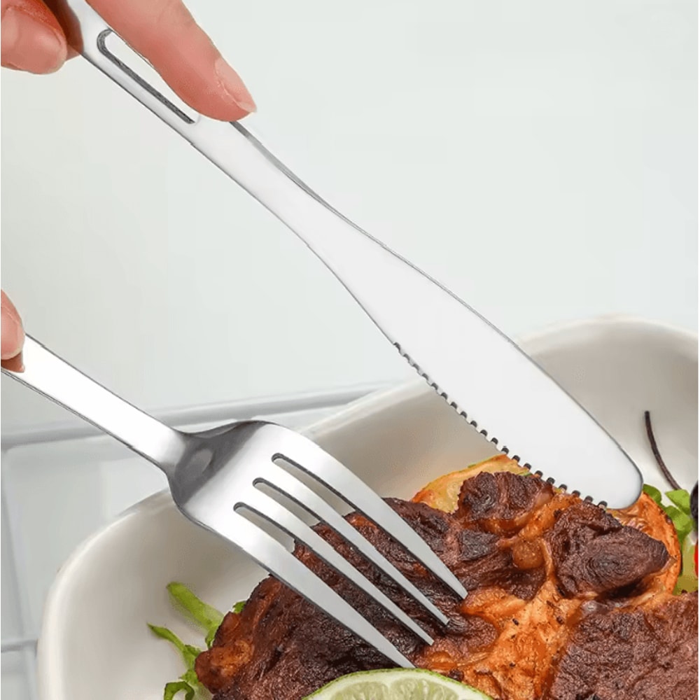 Stainless Steel Camping Cutlery Set Portable Spoon Fork Knife With Storage Bag 1