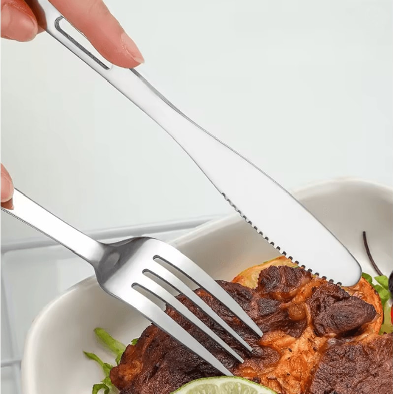 Stainless Steel Camping Cutlery Set Portable Spoon Fork Knife With Storage Bag 1