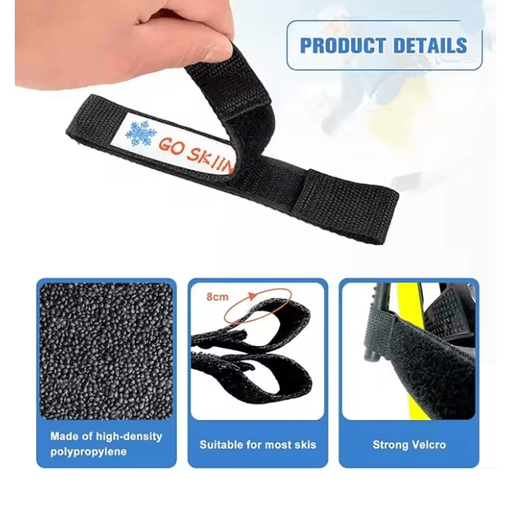 Ski Binding Brake Retainer Straps Adjustable Ski Retainers Set Of 6 1