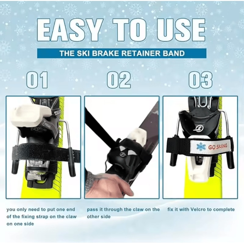 Ski Binding Brake Retainer Straps Adjustable Ski Retainers Set Of 6 2