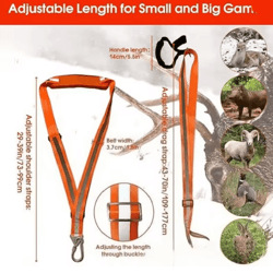 heavy duty deer drag harness strap with handle for hunting