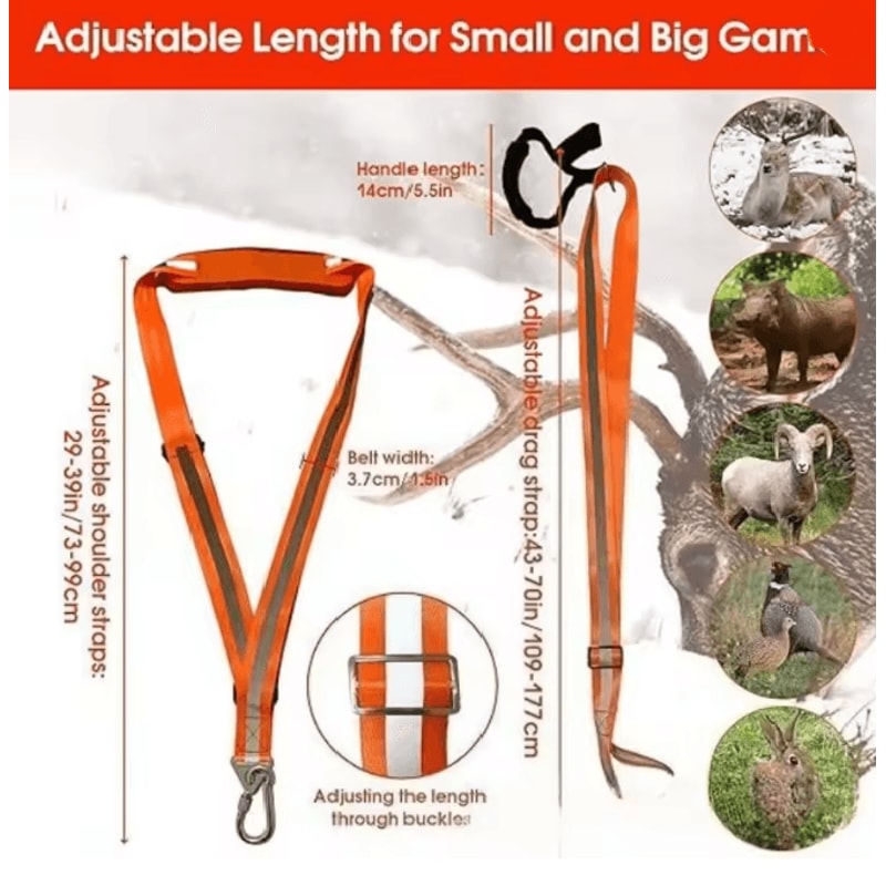 Heavy Duty Deer Drag Harness Strap With Handle For Hunting 0