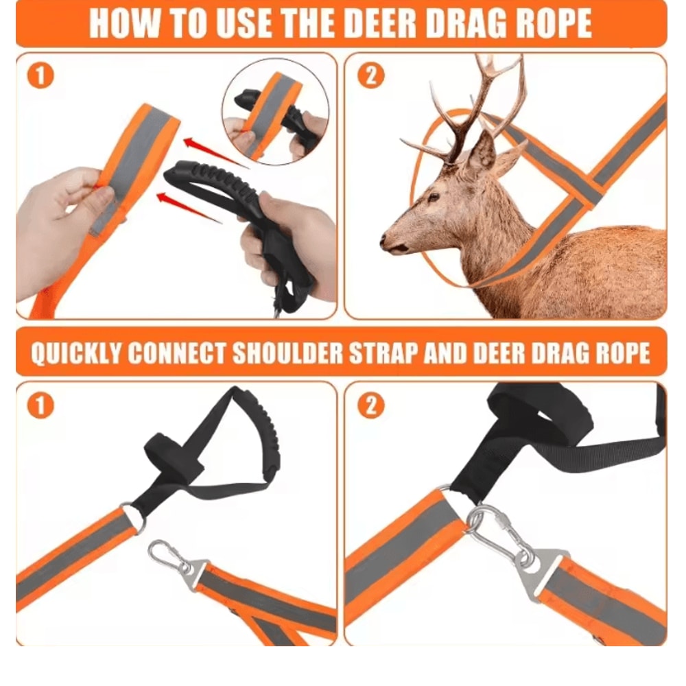 Heavy Duty Deer Drag Harness Strap With Handle For Hunting 2