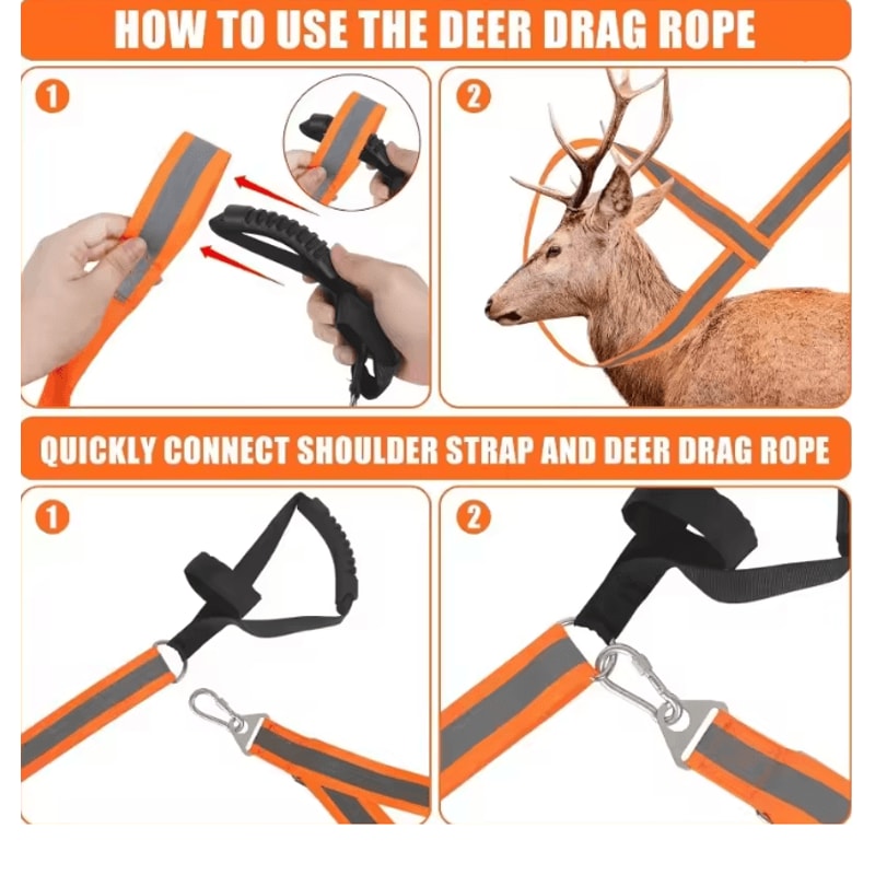 Heavy Duty Deer Drag Harness Strap With Handle For Hunting 2