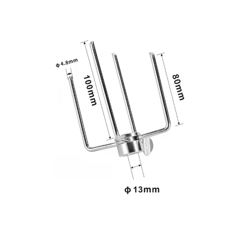 Double Sided Rotisserie Fork Stainless Steel BBQ Skewer For Grilling And Roasting 11