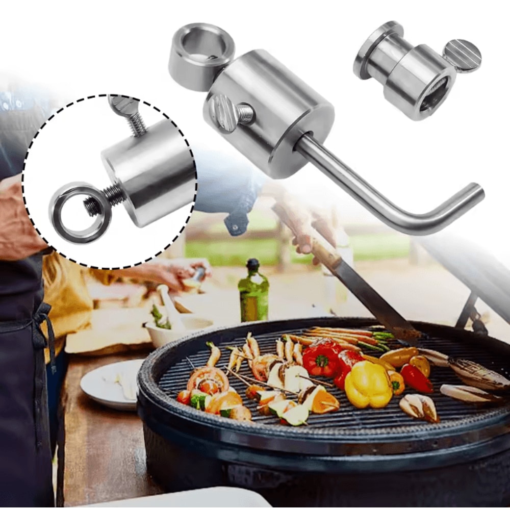 Double Sided Rotisserie Fork Stainless Steel BBQ Skewer For Grilling And Roasting 3