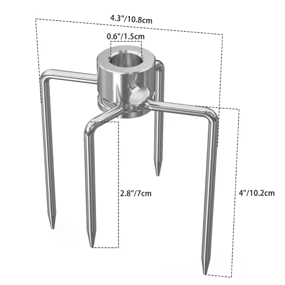Double Sided Rotisserie Fork Stainless Steel BBQ Skewer For Grilling And Roasting 4