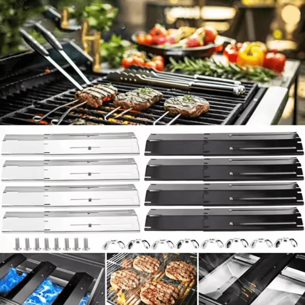 Adjustable Grill Heat Plate Shield Replacement Porcelain Steel Flavorizer Bars 0