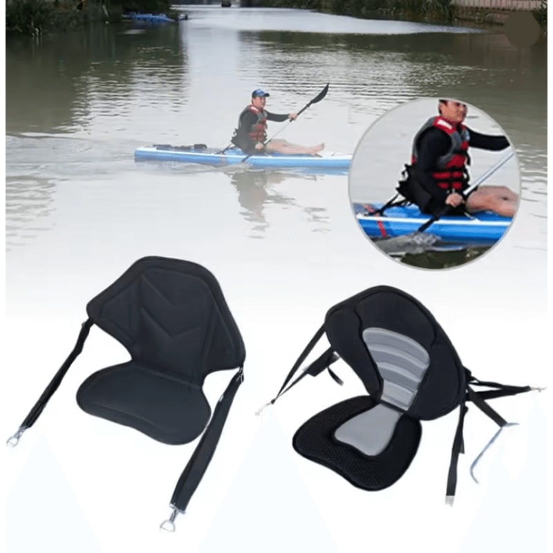 Padded Kayak Seat Adjustable Back Support For Canoe SUP And Fishing 0
