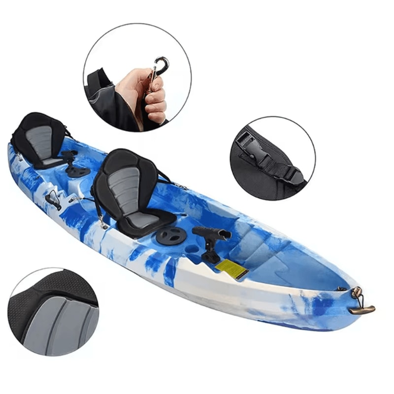 Padded Kayak Seat Adjustable Back Support For Canoe SUP And Fishing 2